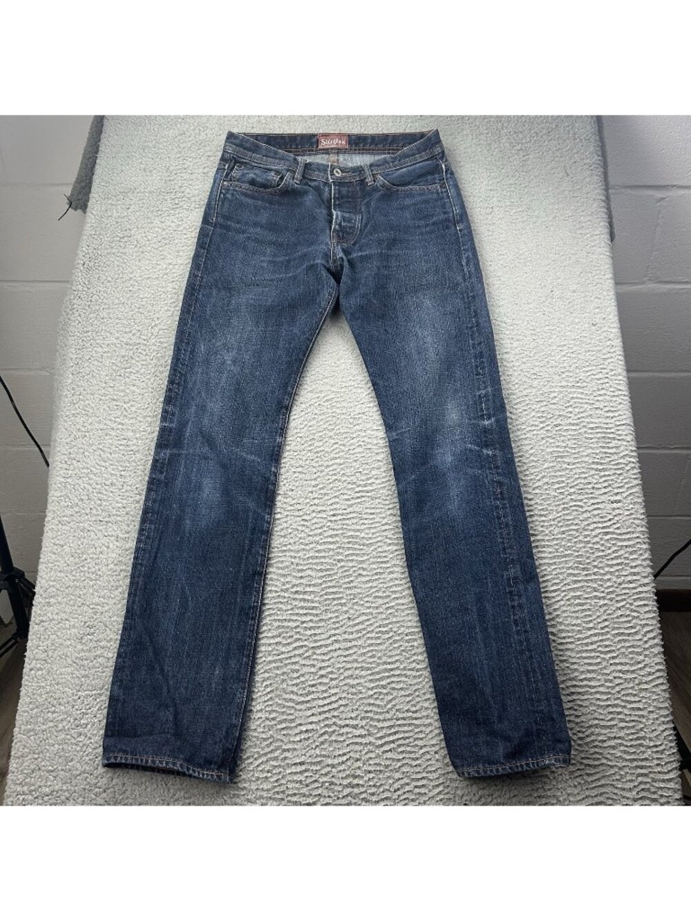 Stronghold Jeans Button Fly Blue Size 32x33 Selvedge USA